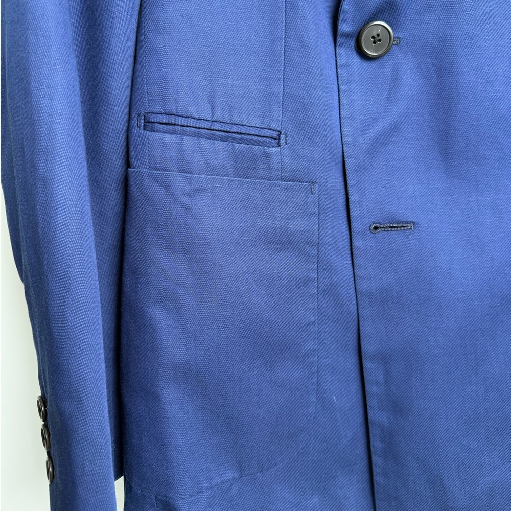 Prada Milano Blue Double-Breasted Cotton Blazer - Made in Italy - Size 50 - Picture 4 of 9